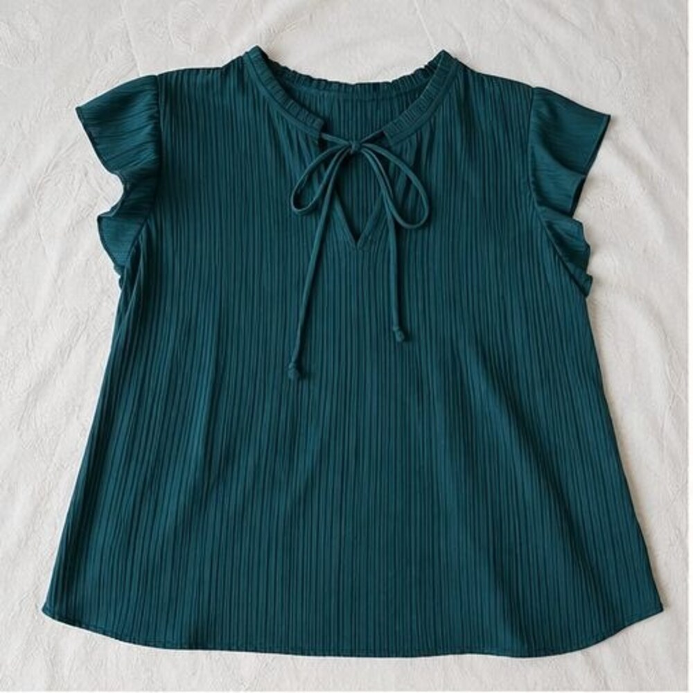 Teal Pleated Blouse